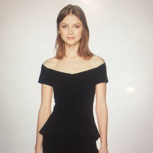 NWT Artelier by Nicole Miller black peplum top P